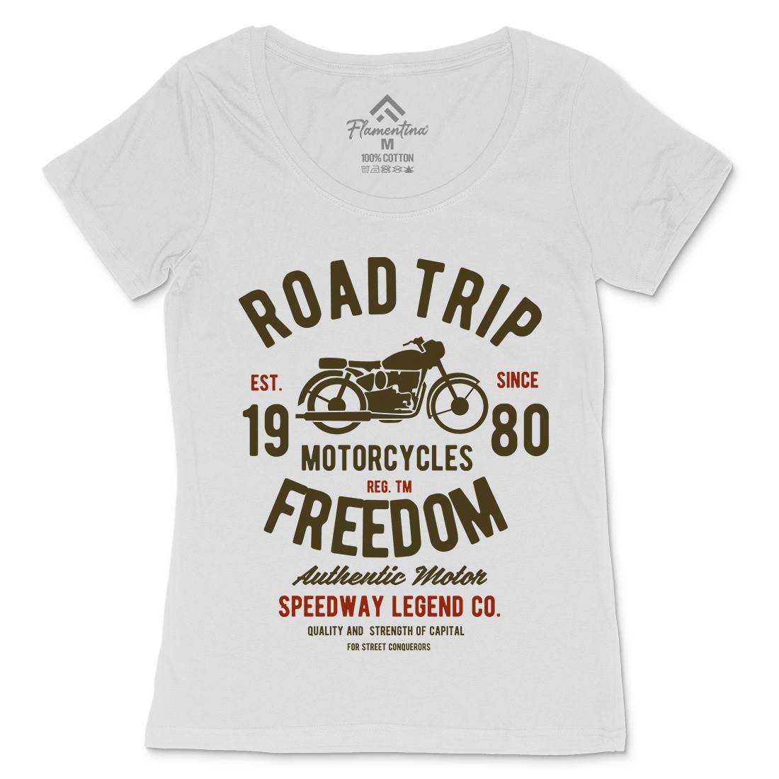 Road Trip Womens Scoop Neck T-Shirt Motorcycles B442