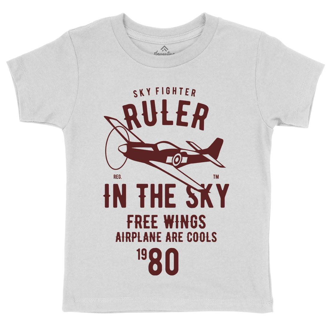 Ruler In The Sky Kids Organic Crew Neck T-Shirt Vehicles B443