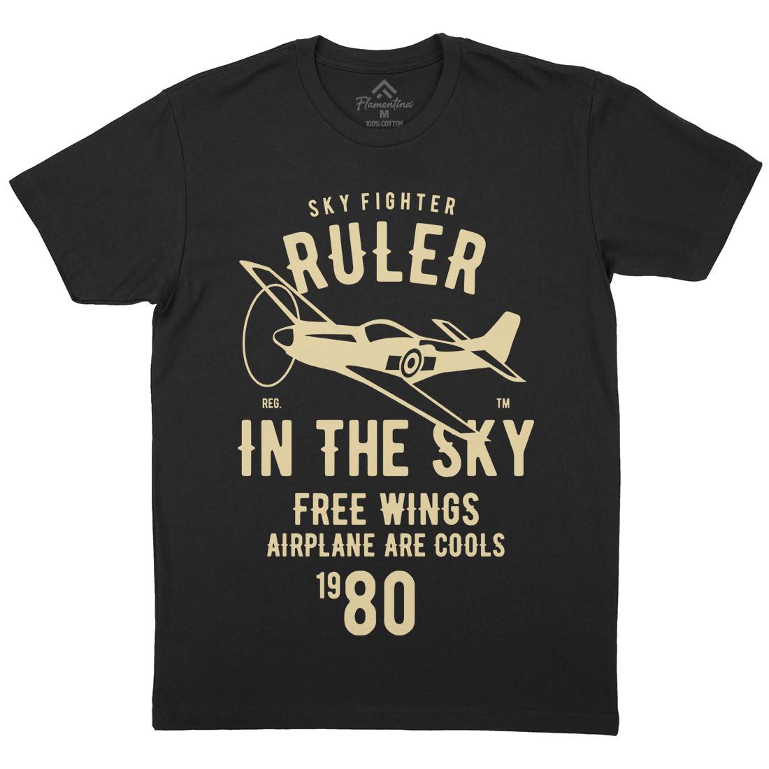 Ruler In The Sky Mens Organic Crew Neck T-Shirt Vehicles B443