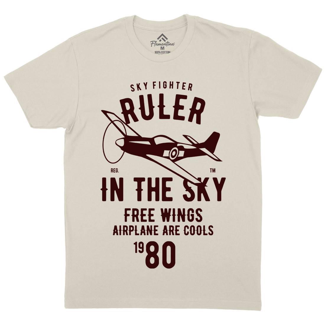 Ruler In The Sky Mens Organic Crew Neck T-Shirt Vehicles B443