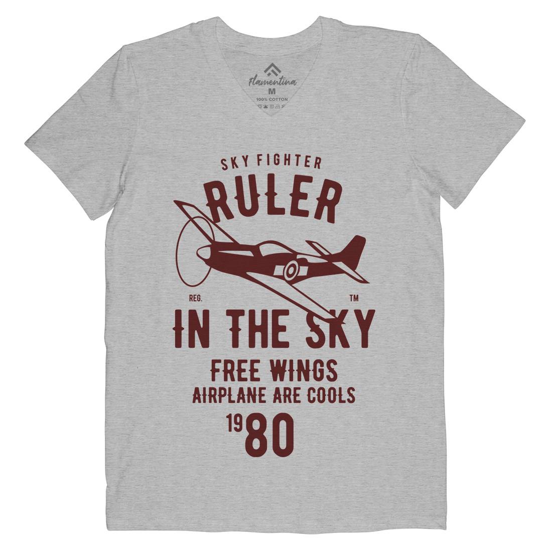 Ruler In The Sky Mens Organic V-Neck T-Shirt Vehicles B443