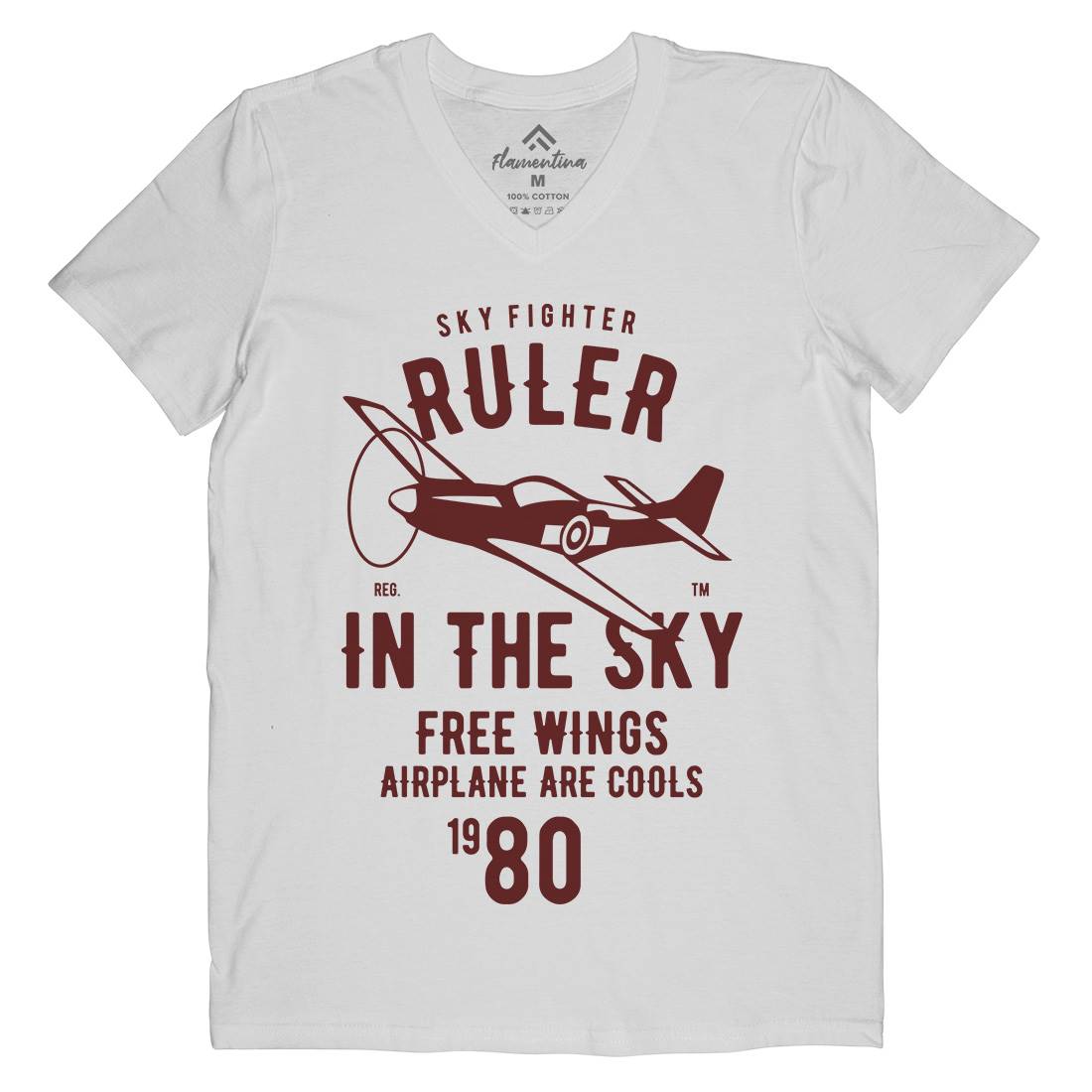 Ruler In The Sky Mens Organic V-Neck T-Shirt Vehicles B443