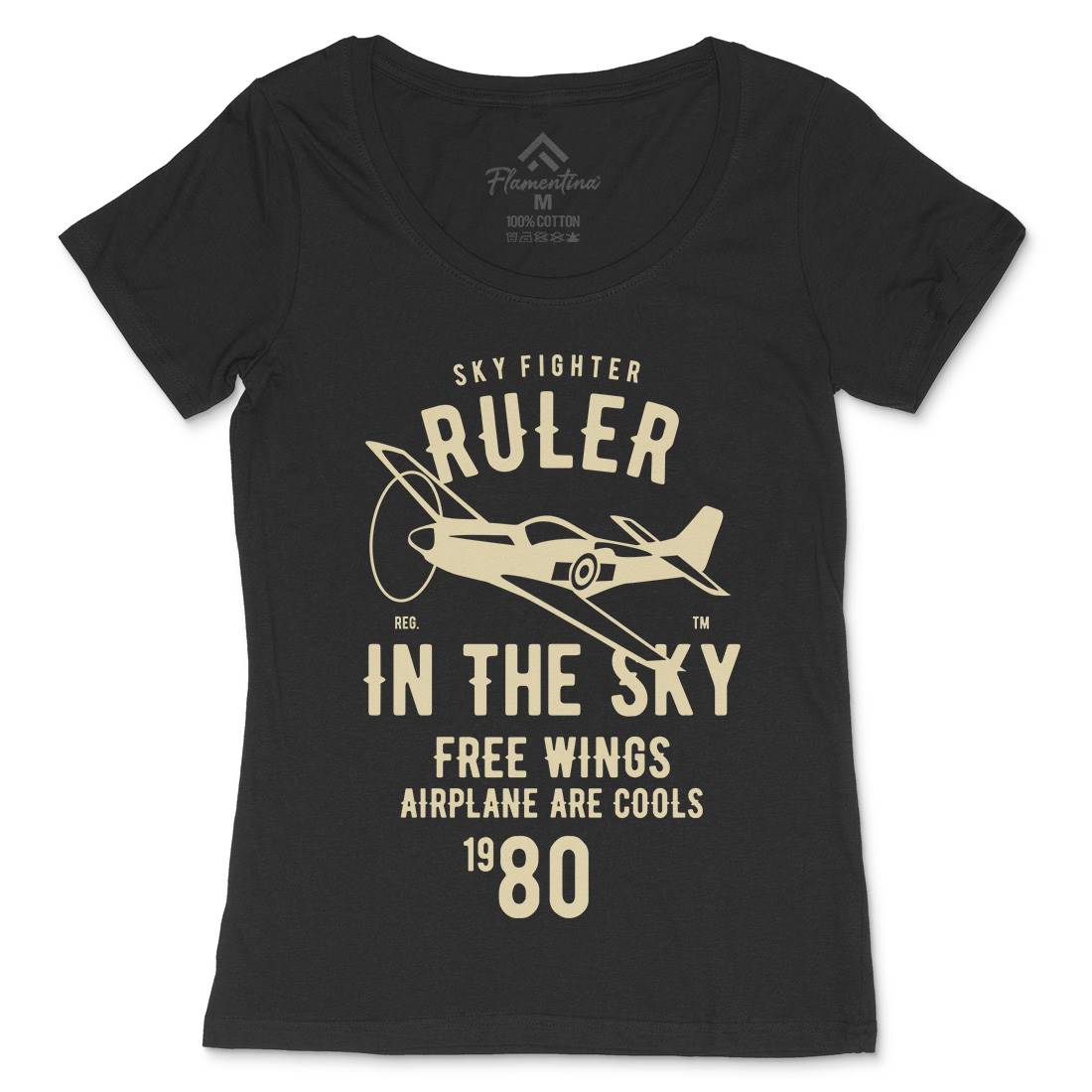 Ruler In The Sky Womens Scoop Neck T-Shirt Vehicles B443