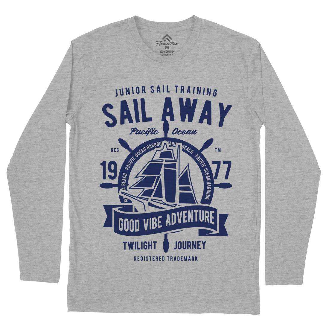 Sail Away Mens Long Sleeve T-Shirt Navy B444