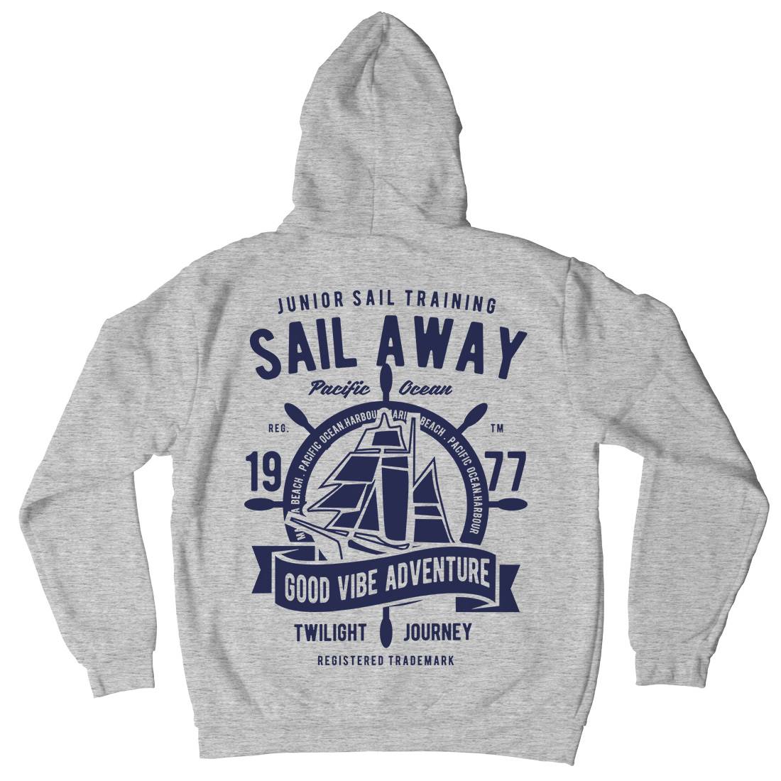 Sail Away Kids Crew Neck Hoodie Navy B444