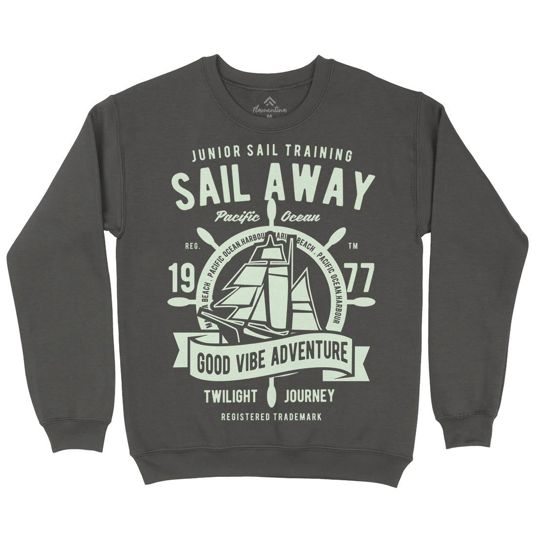 Sail Away Kids Crew Neck Sweatshirt Navy B444