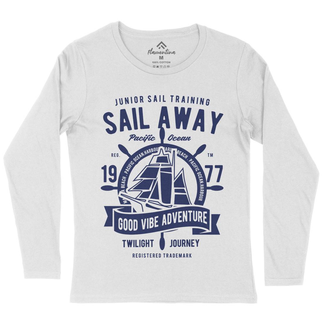 Sail Away Womens Long Sleeve T-Shirt Navy B444