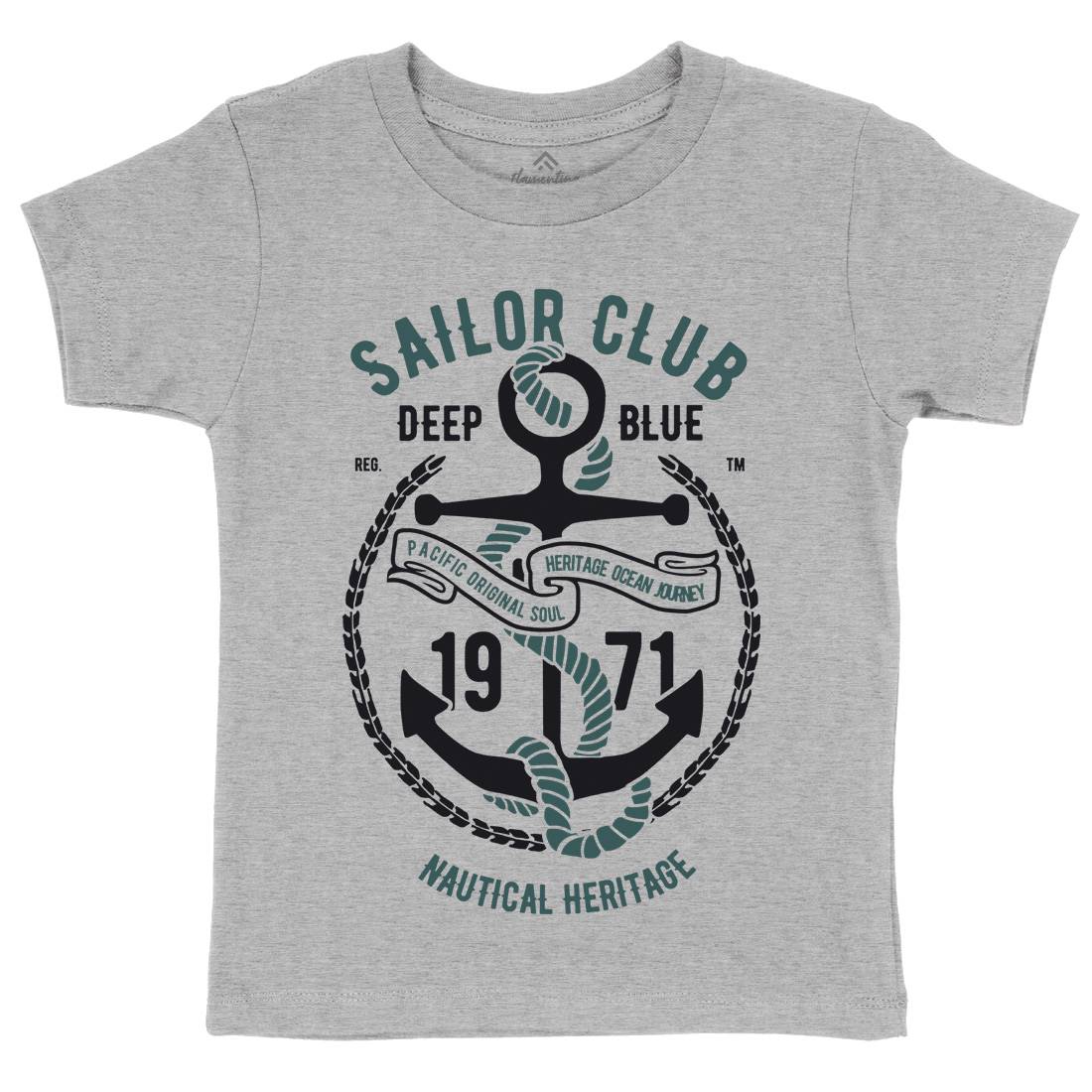 Sailor Club Kids Organic Crew Neck T-Shirt Navy B445