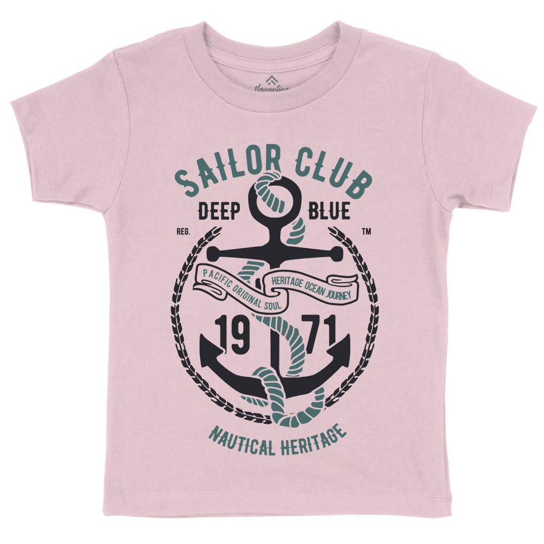 Sailor Club Kids Crew Neck T-Shirt Navy B445