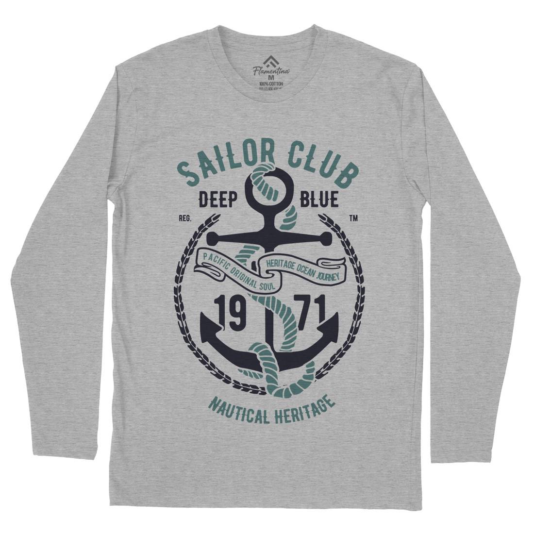 Sailor Club Mens Long Sleeve T-Shirt Navy B445