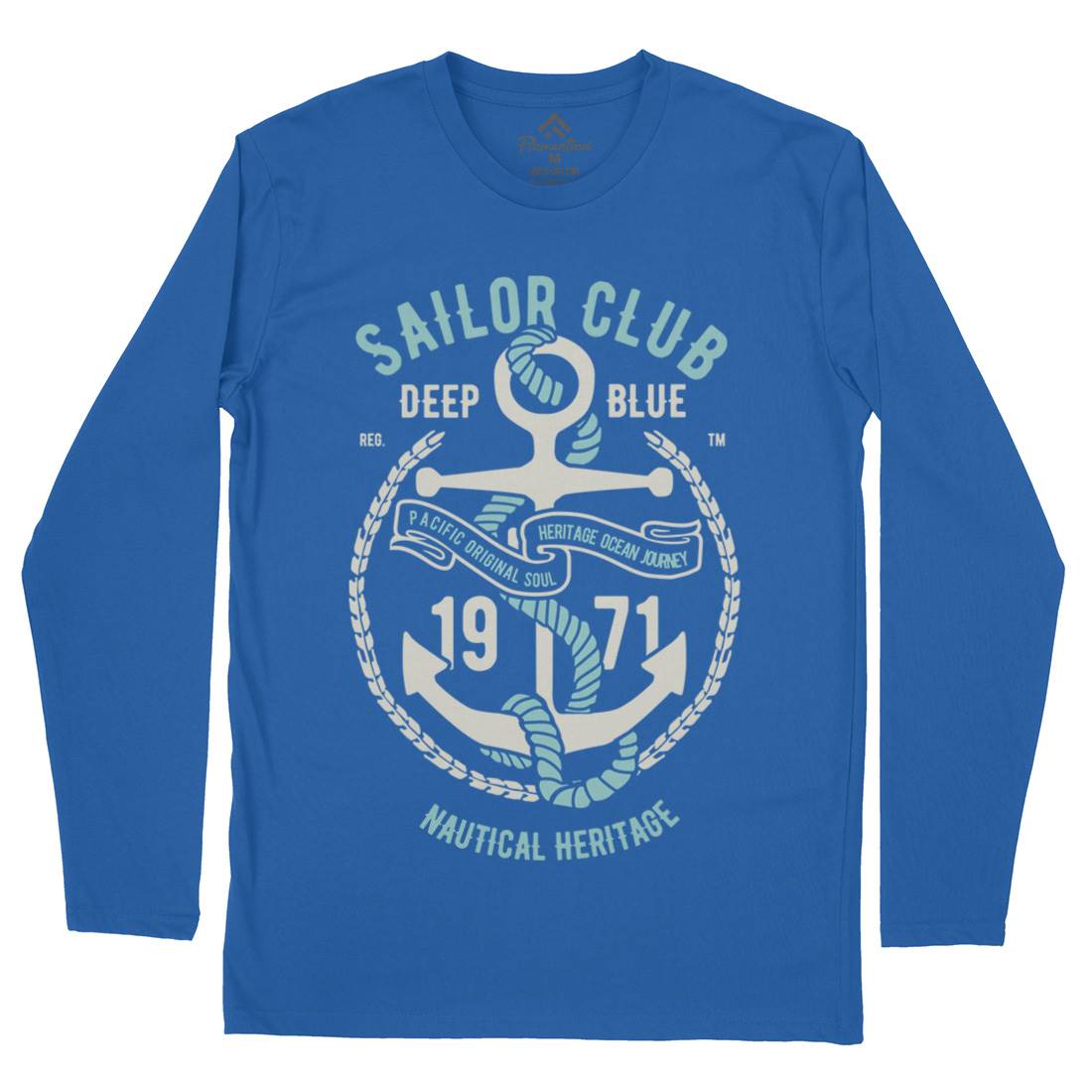 Sailor Club Mens Long Sleeve T-Shirt Navy B445