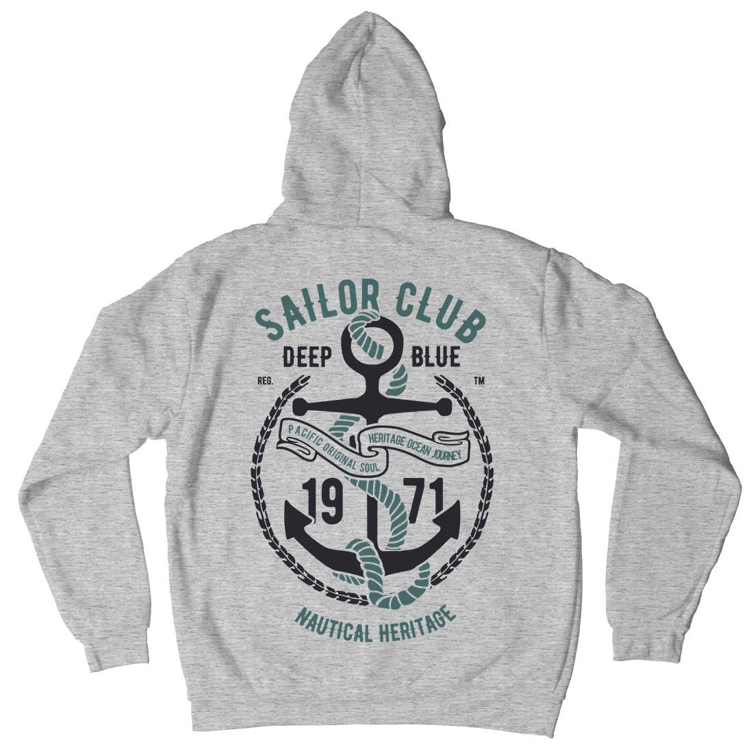 Sailor Club Mens Hoodie With Pocket Navy B445