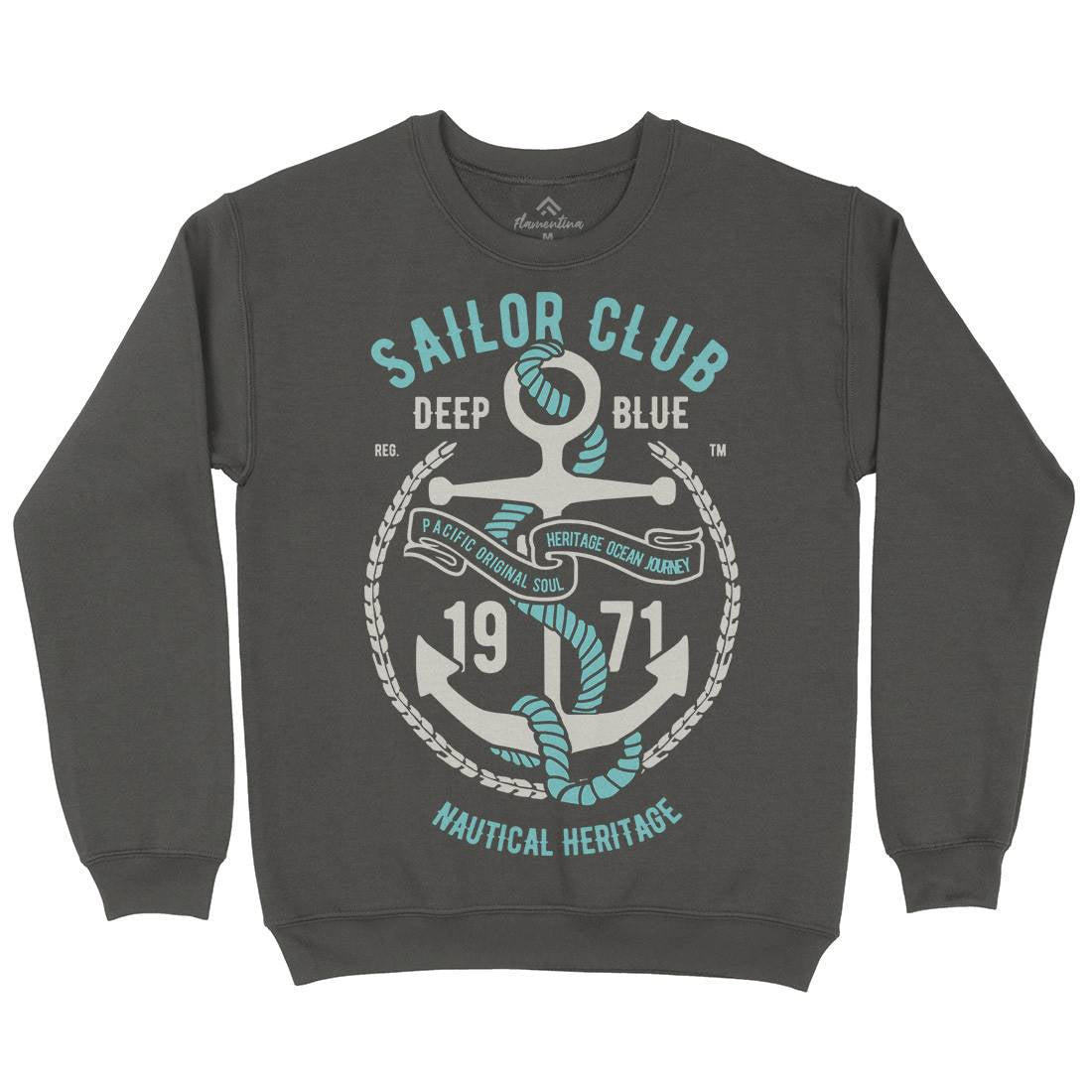 Sailor Club Mens Crew Neck Sweatshirt Navy B445