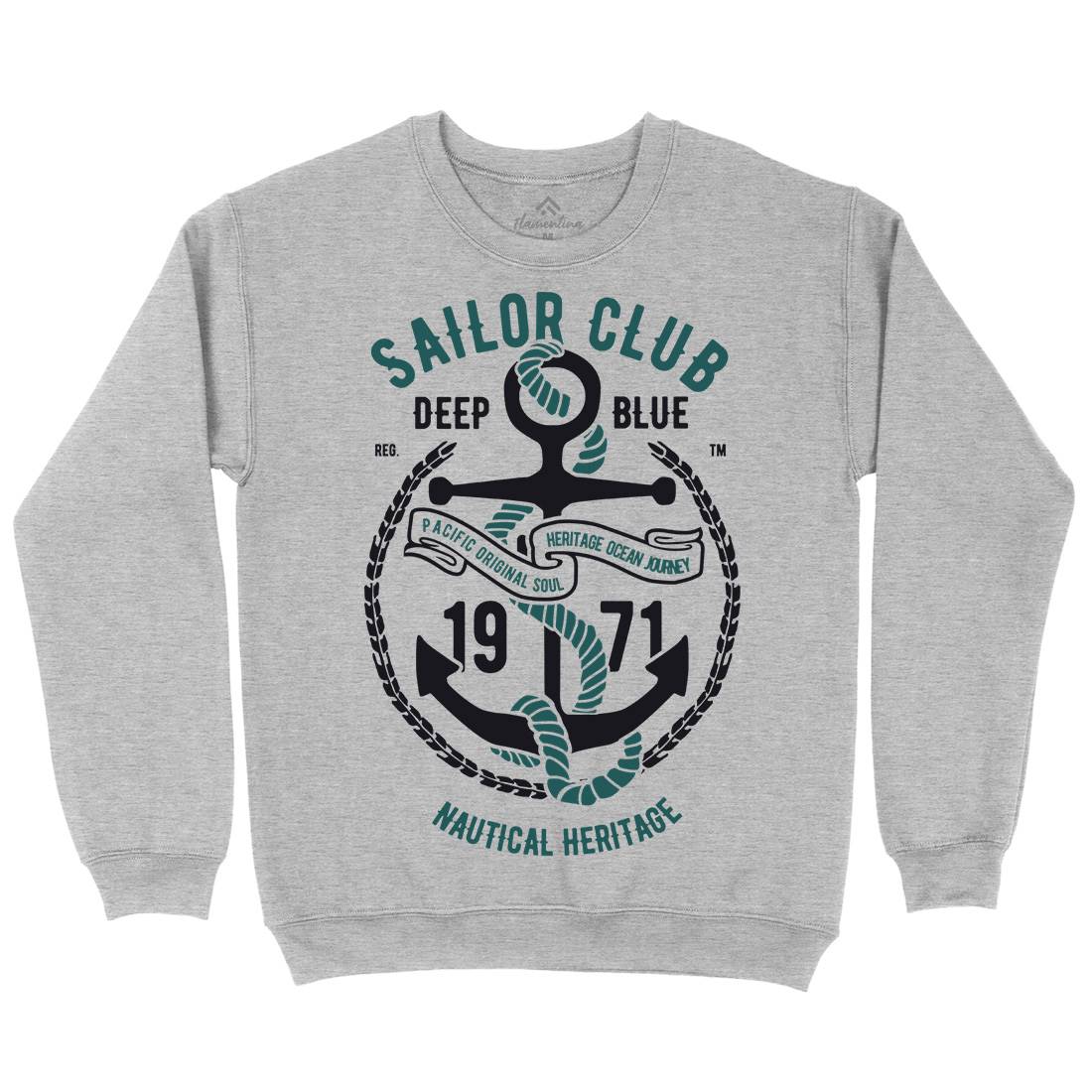 Sailor Club Mens Crew Neck Sweatshirt Navy B445