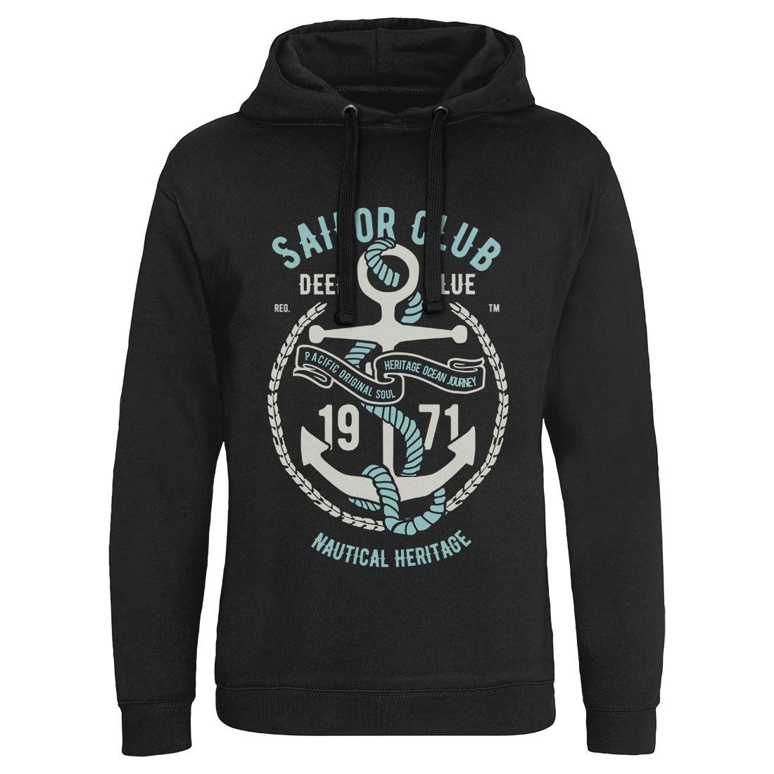 Sailor Club Mens Hoodie Without Pocket Navy B445