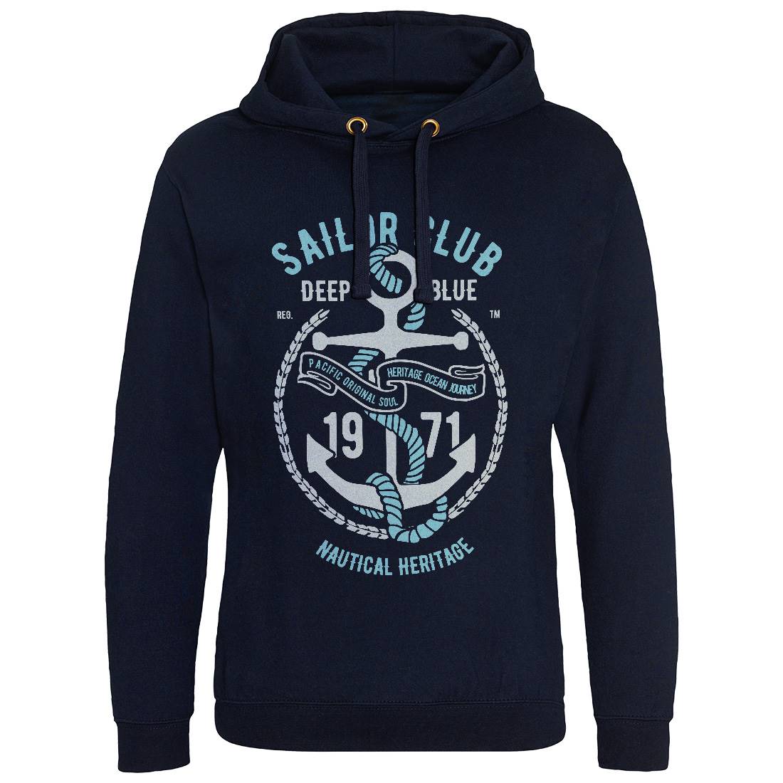 Sailor Club Mens Hoodie Without Pocket Navy B445