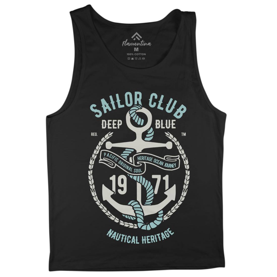 Sailor Club Mens Tank Top Vest Navy B445