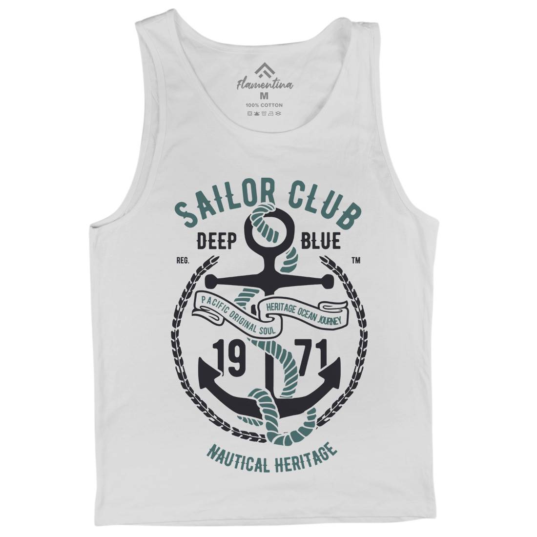 Sailor Club Mens Tank Top Vest Navy B445