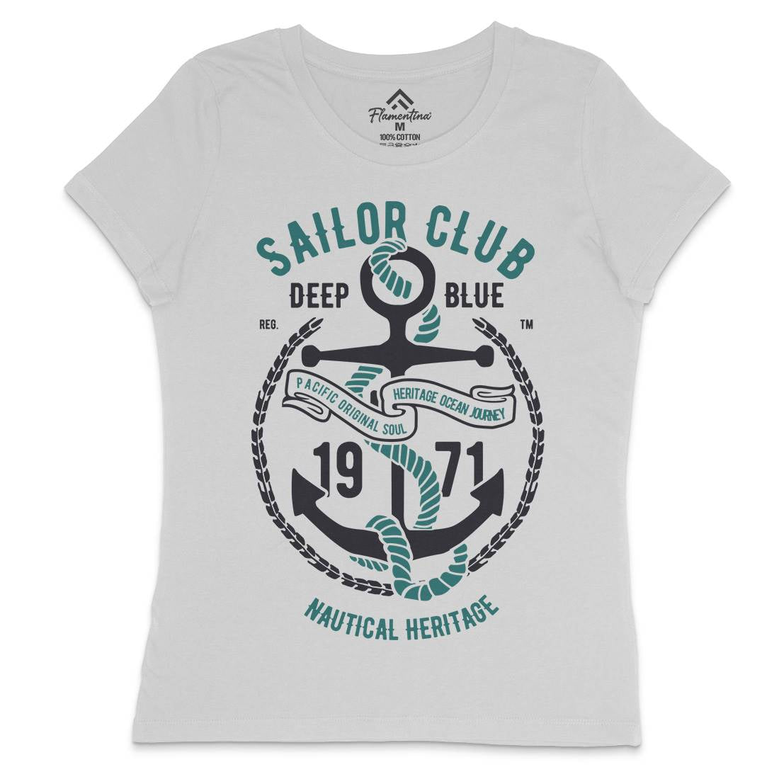 Sailor Club Womens Crew Neck T-Shirt Navy B445