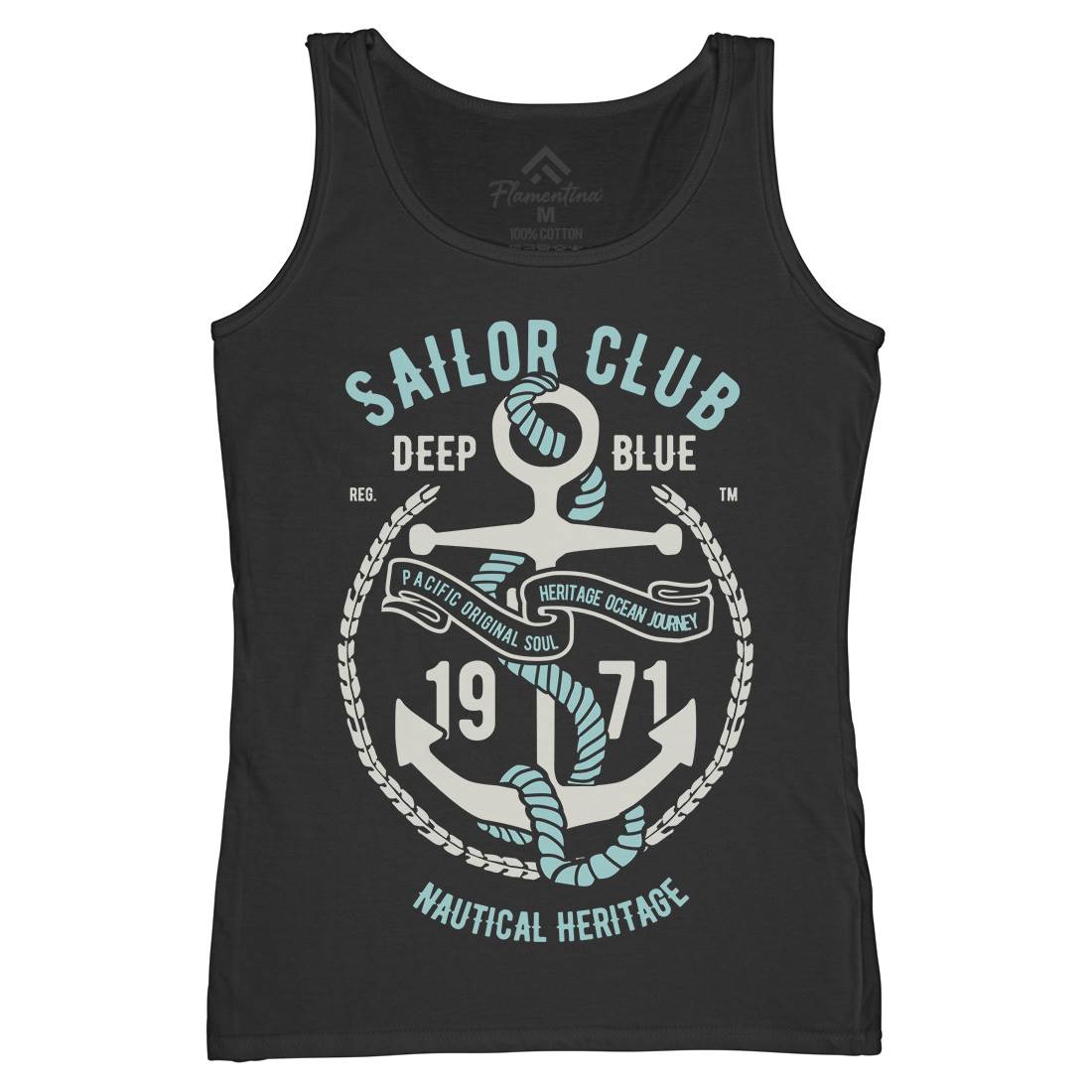 Sailor Club Womens Organic Tank Top Vest Navy B445