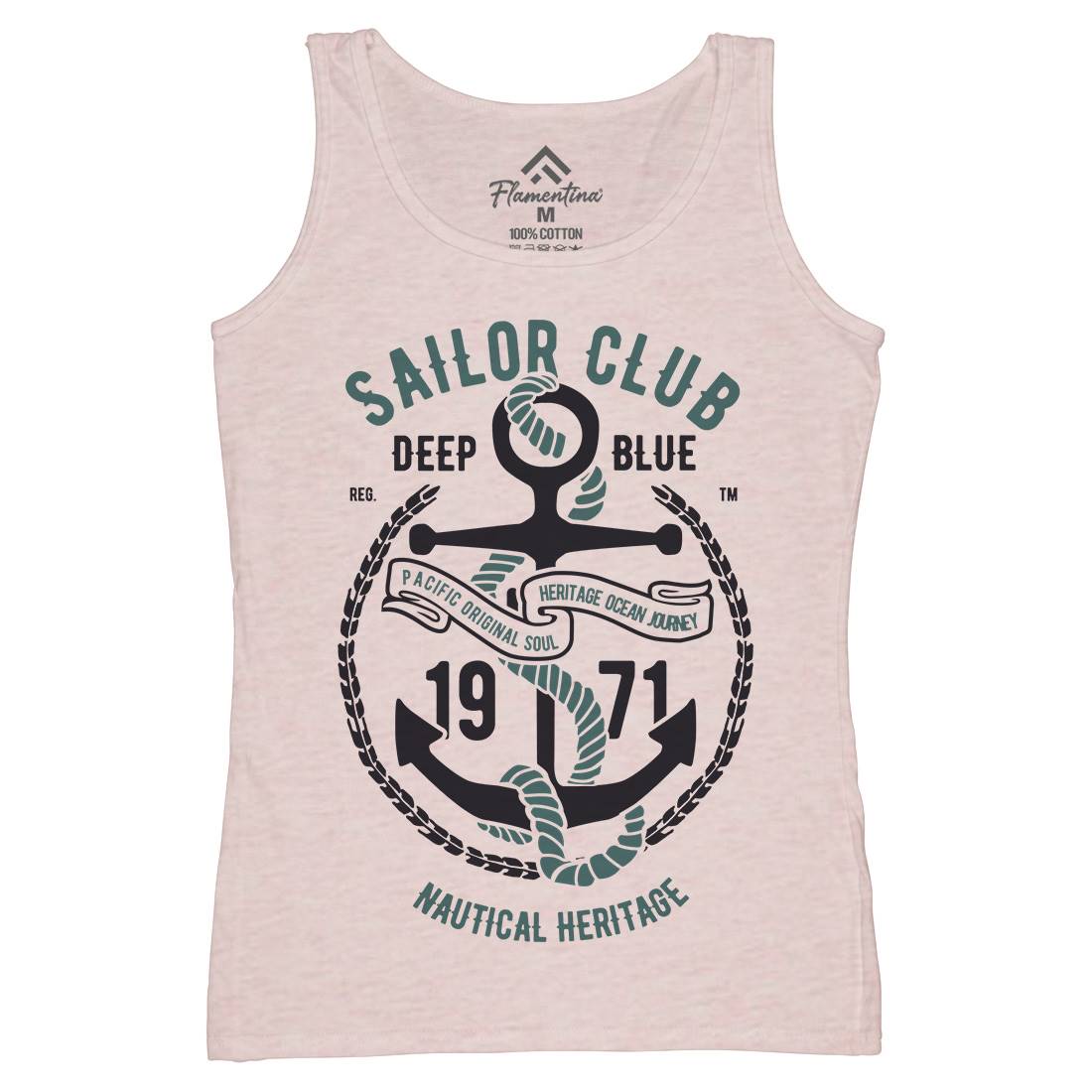 Sailor Club Womens Organic Tank Top Vest Navy B445