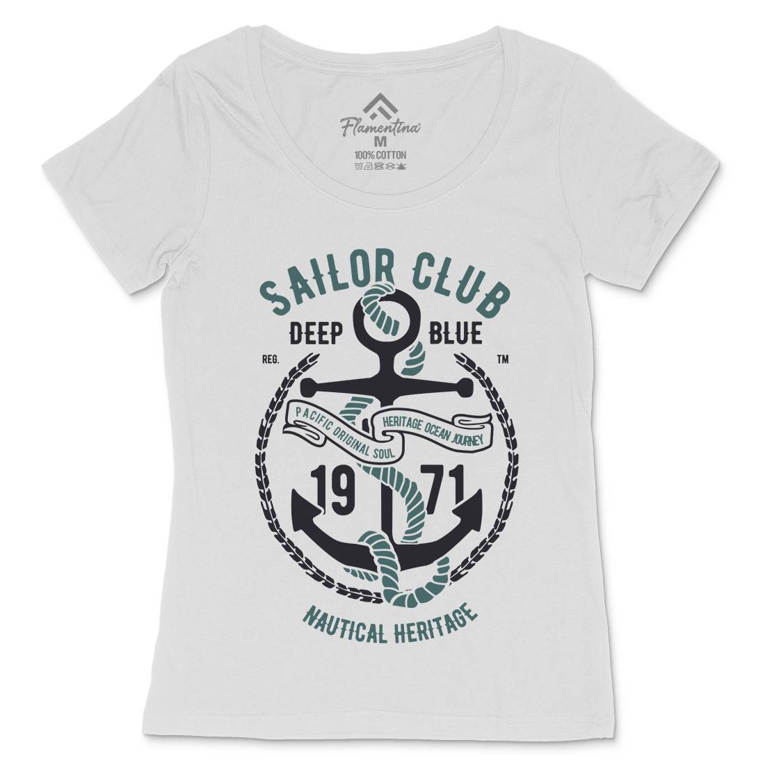 Sailor Club Womens Scoop Neck T-Shirt Navy B445