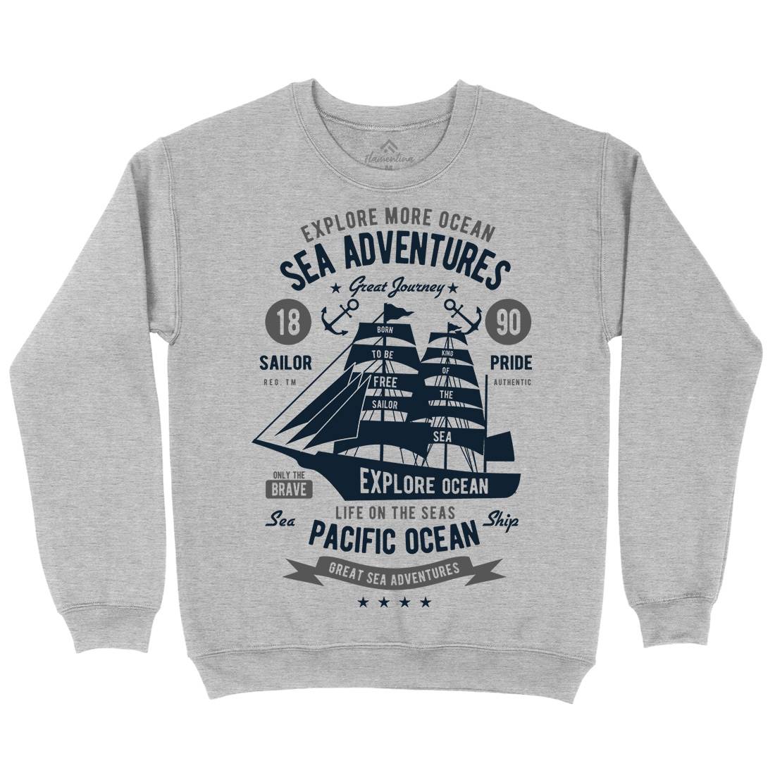 Sea Adventures Mens Crew Neck Sweatshirt Navy B446