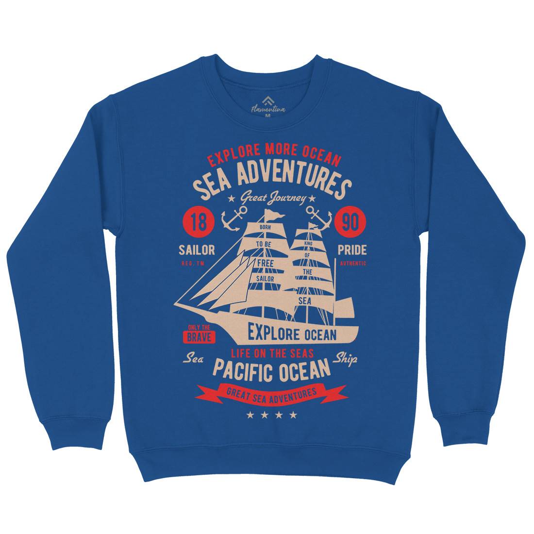 Sea Adventures Mens Crew Neck Sweatshirt Navy B446