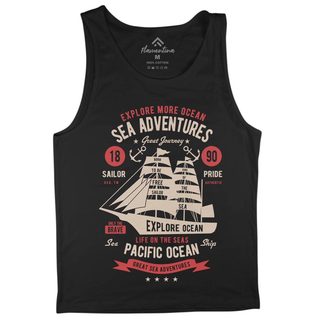 Sea Adventures Mens Tank Top Vest Navy B446