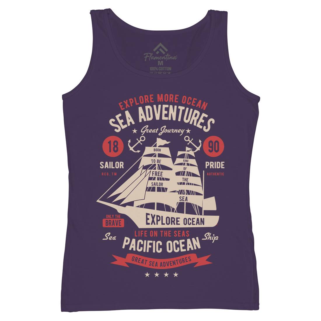 Sea Adventures Womens Organic Tank Top Vest Navy B446