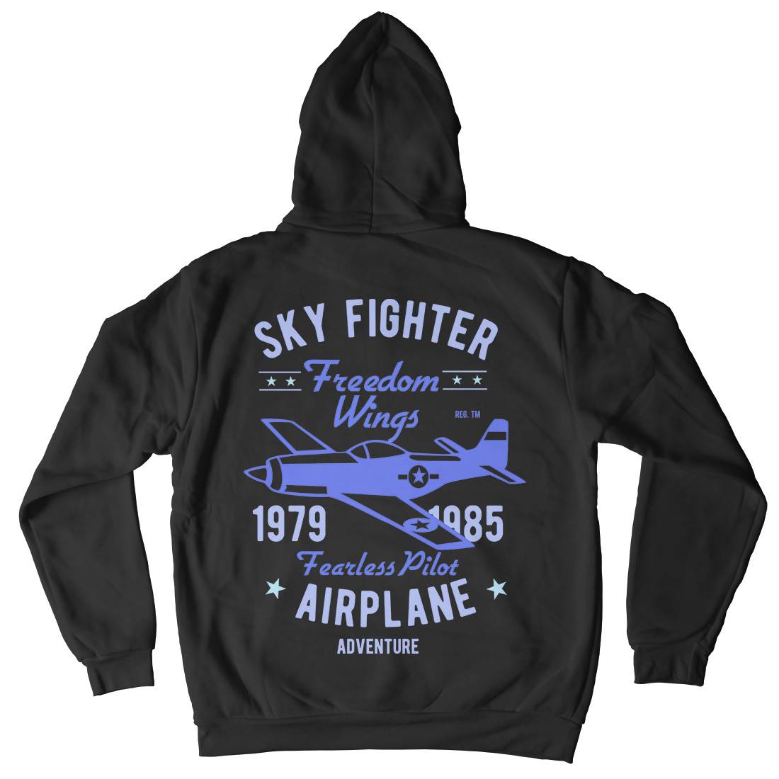 Sky Fighter Fearless Pilot Mens Hoodie With Pocket Vehicles B447