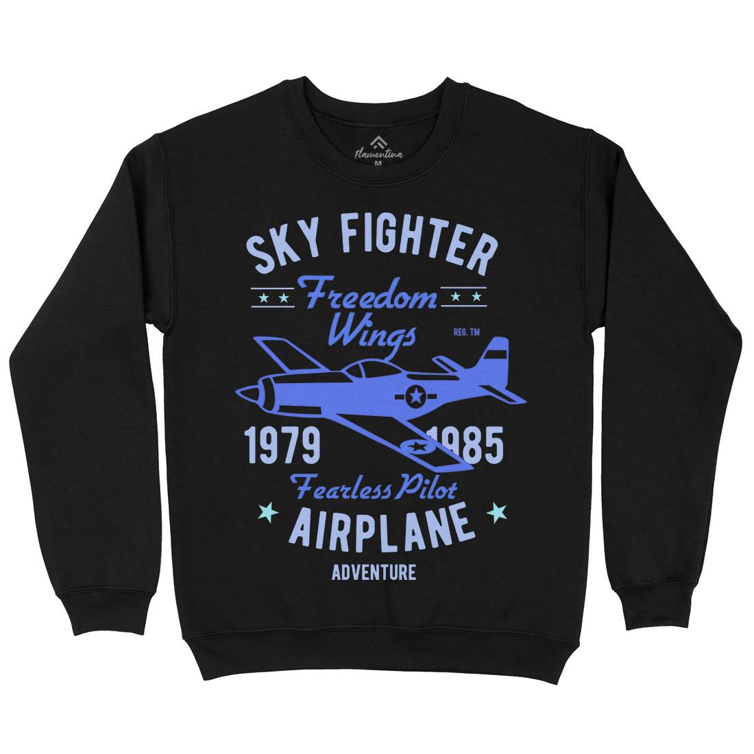 Sky Fighter Fearless Pilot Mens Crew Neck Sweatshirt Vehicles B447