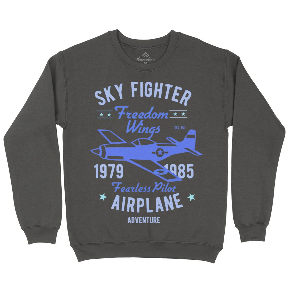Sky Fighter Fearless Pilot Kids Crew Neck Sweatshirt Vehicles B447