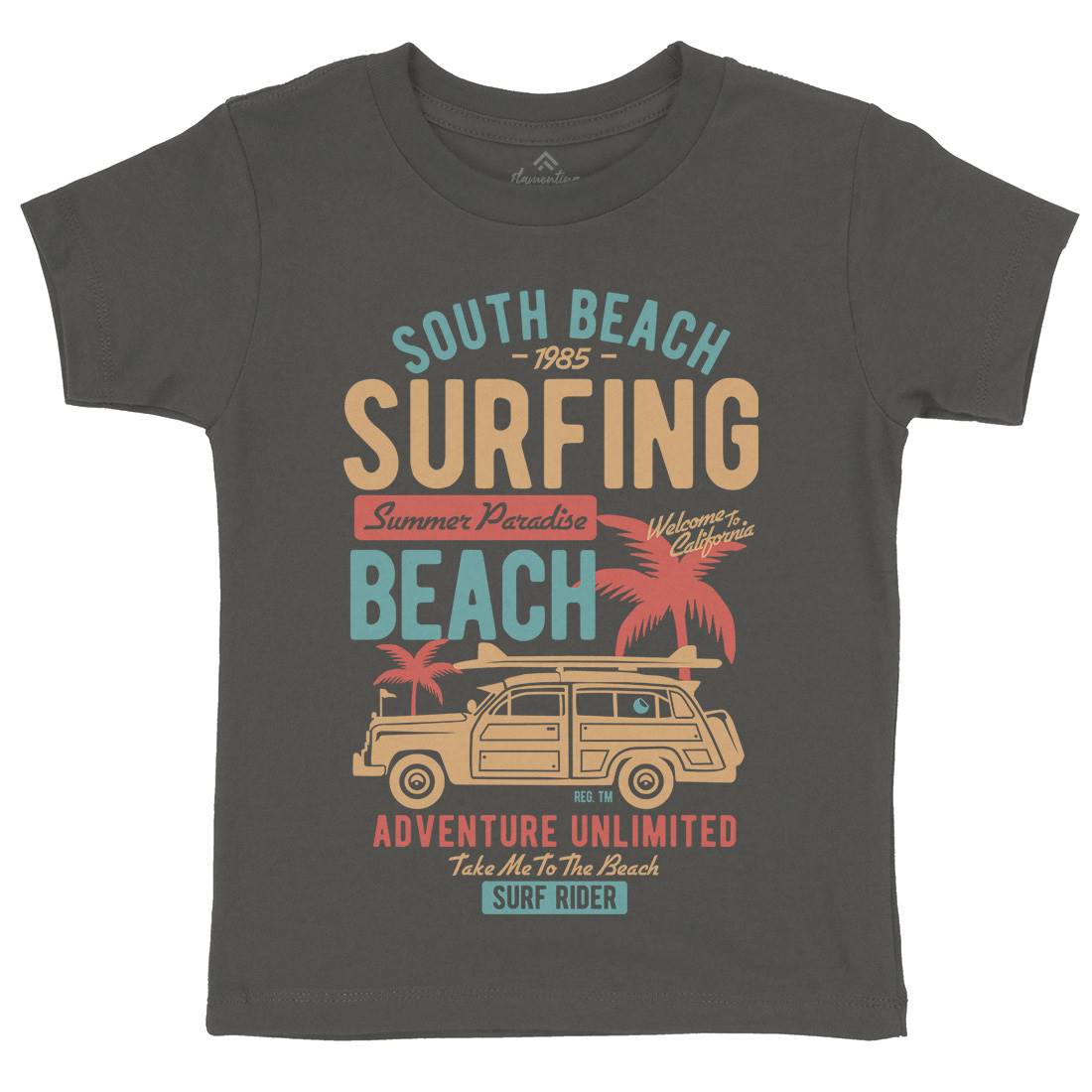 South Kids Crew Neck T-Shirt Surf B448