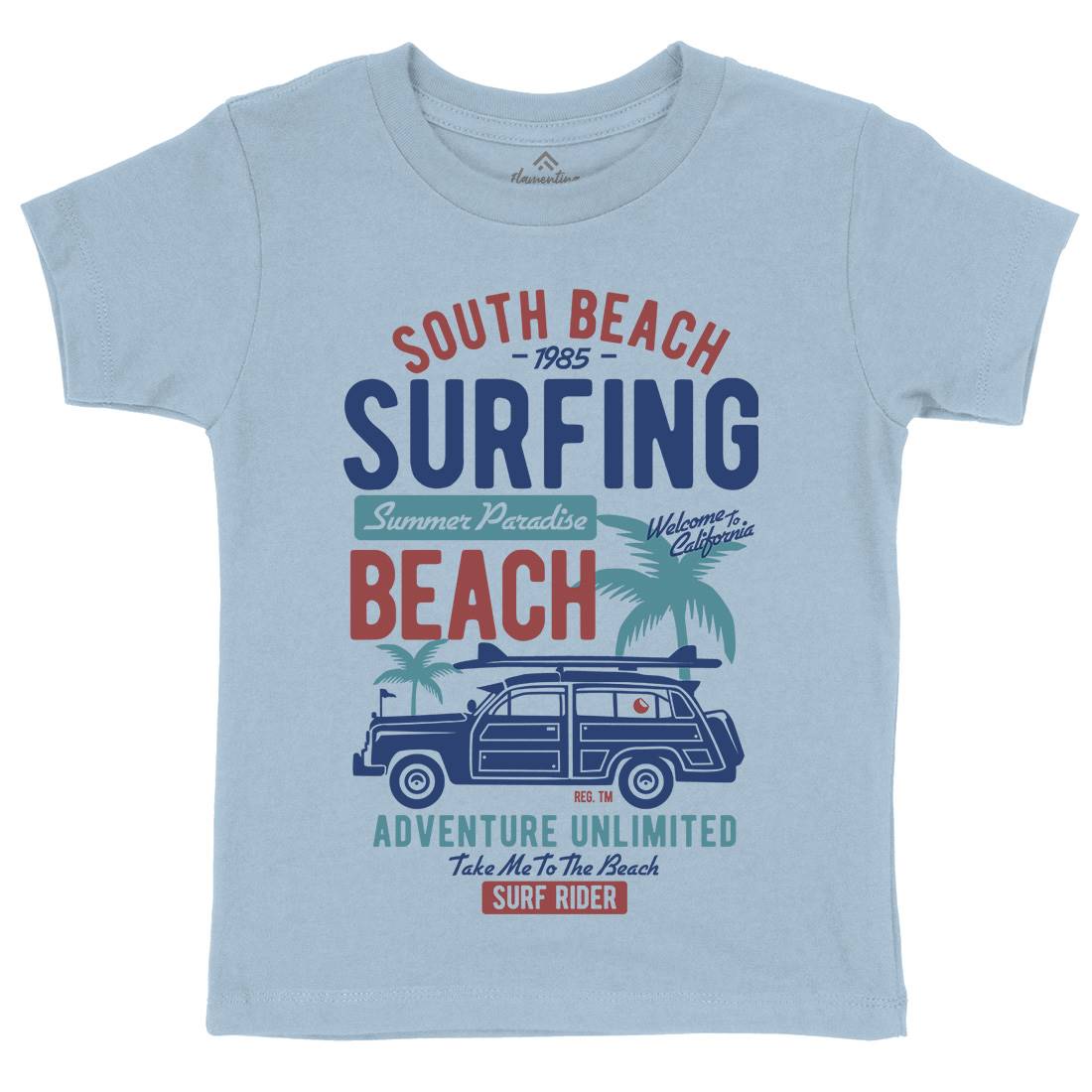 South Kids Crew Neck T-Shirt Surf B448
