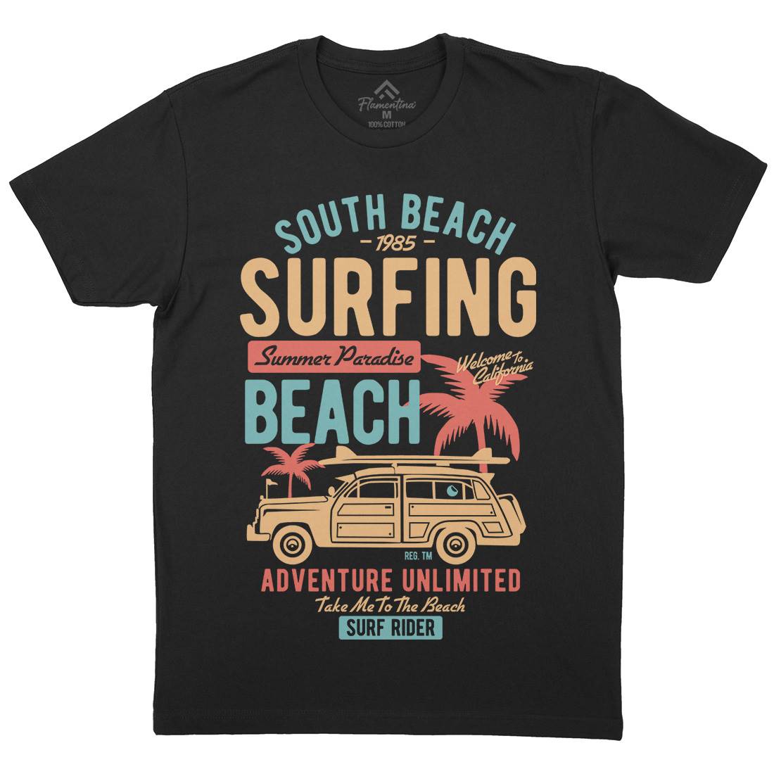 South Mens Organic Crew Neck T-Shirt Surf B448
