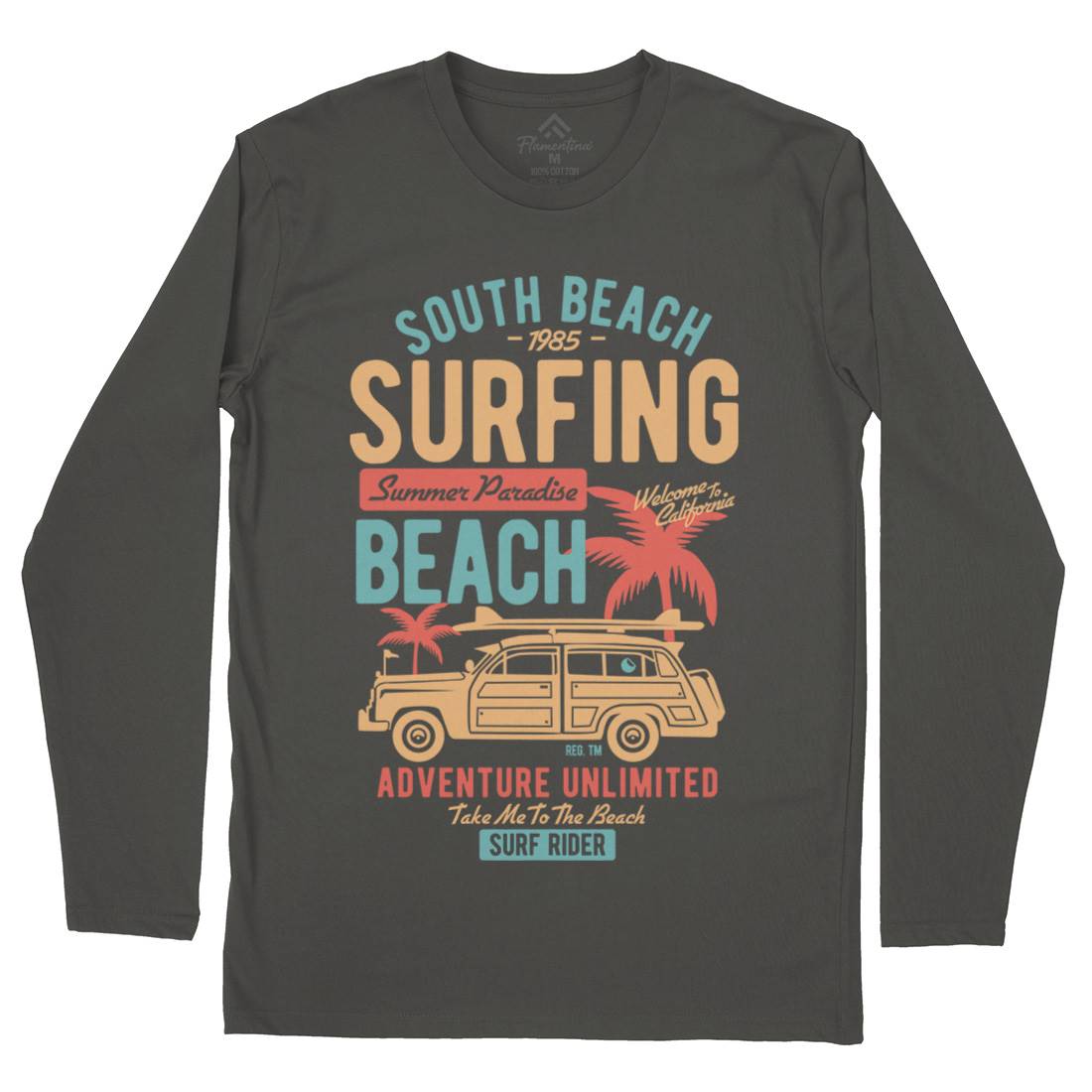 South Mens Long Sleeve T-Shirt Surf B448