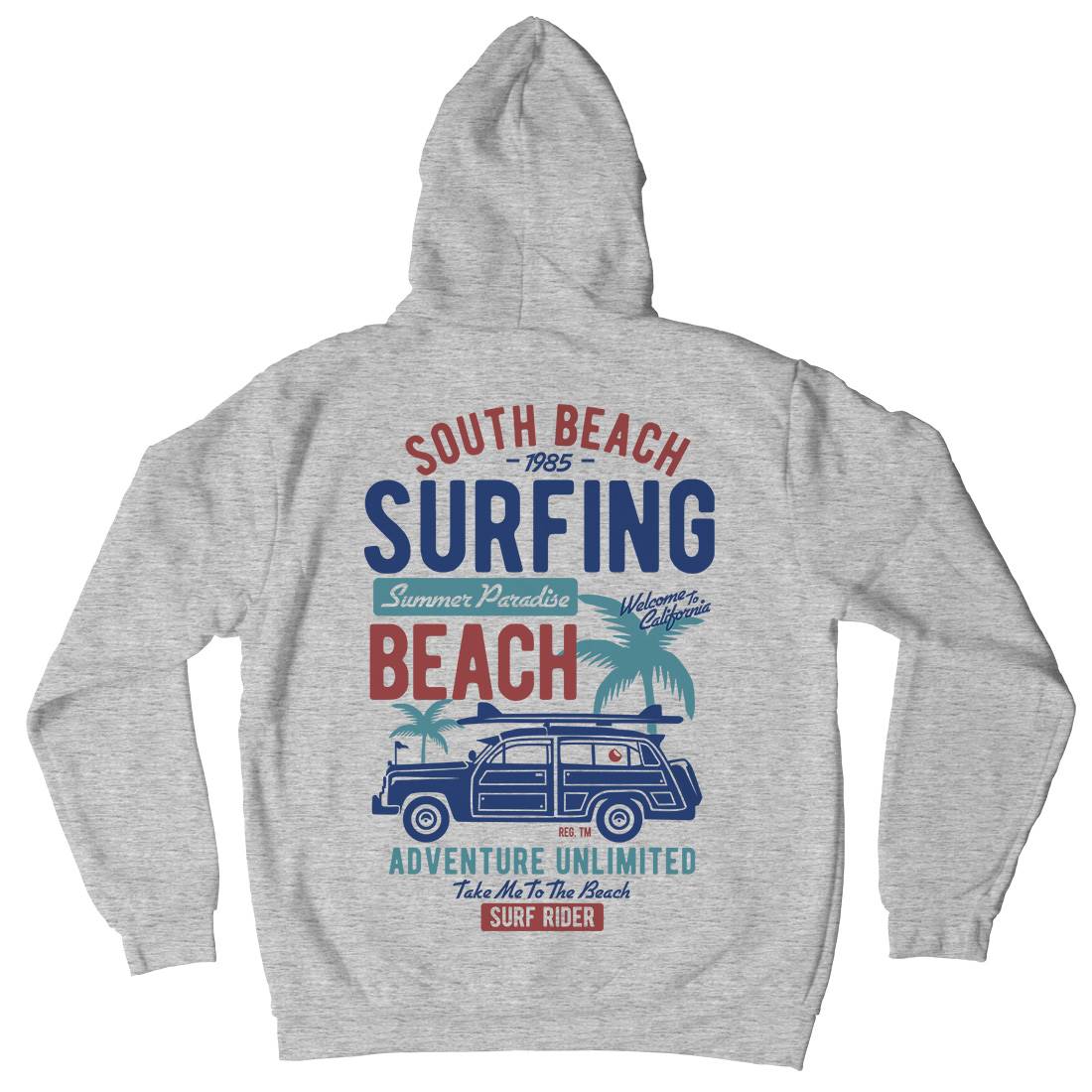 South Mens Hoodie With Pocket Surf B448