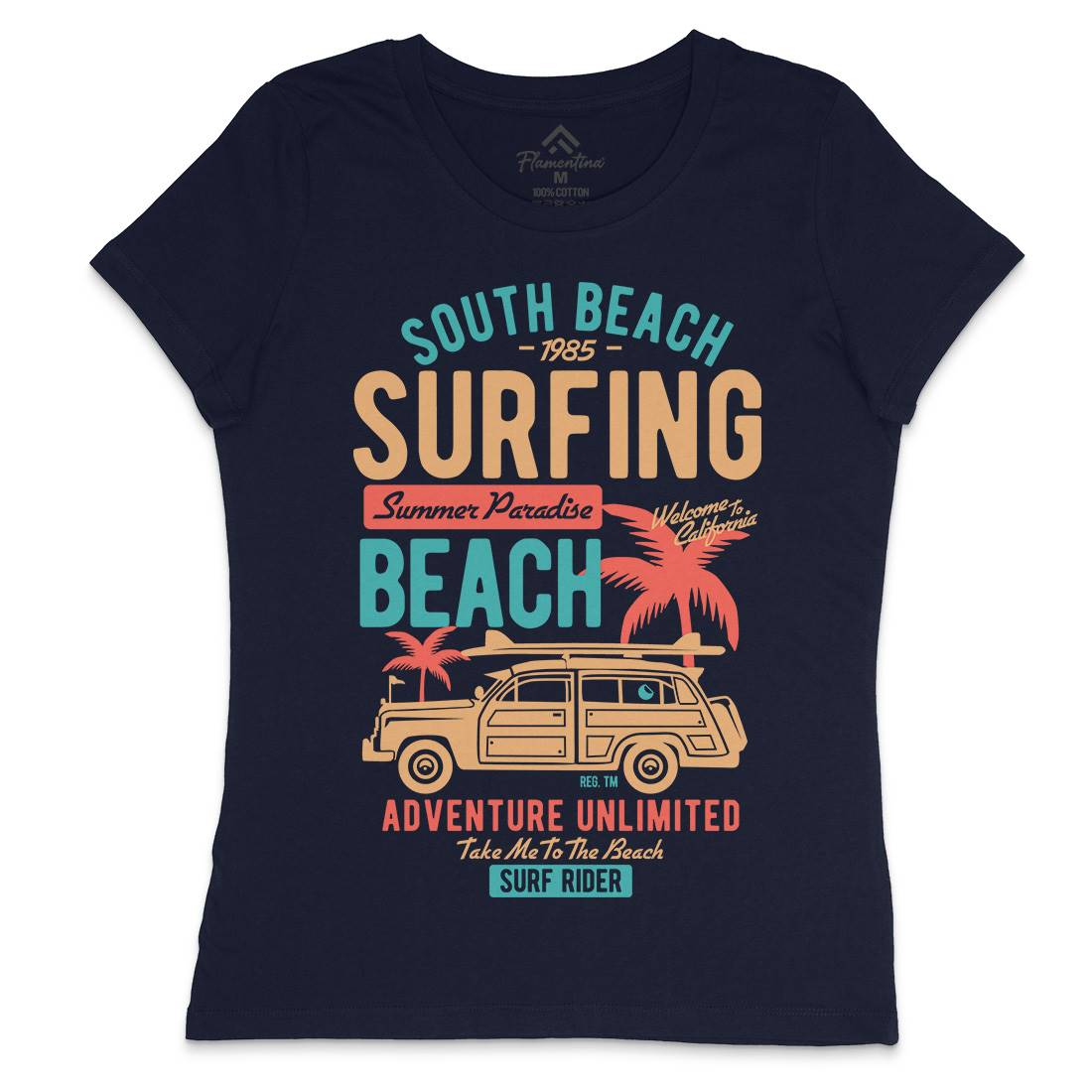 South Womens Crew Neck T-Shirt Surf B448