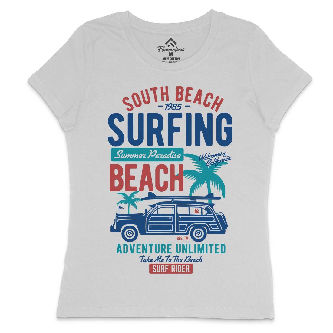 South Womens Crew Neck T-Shirt Surf B448