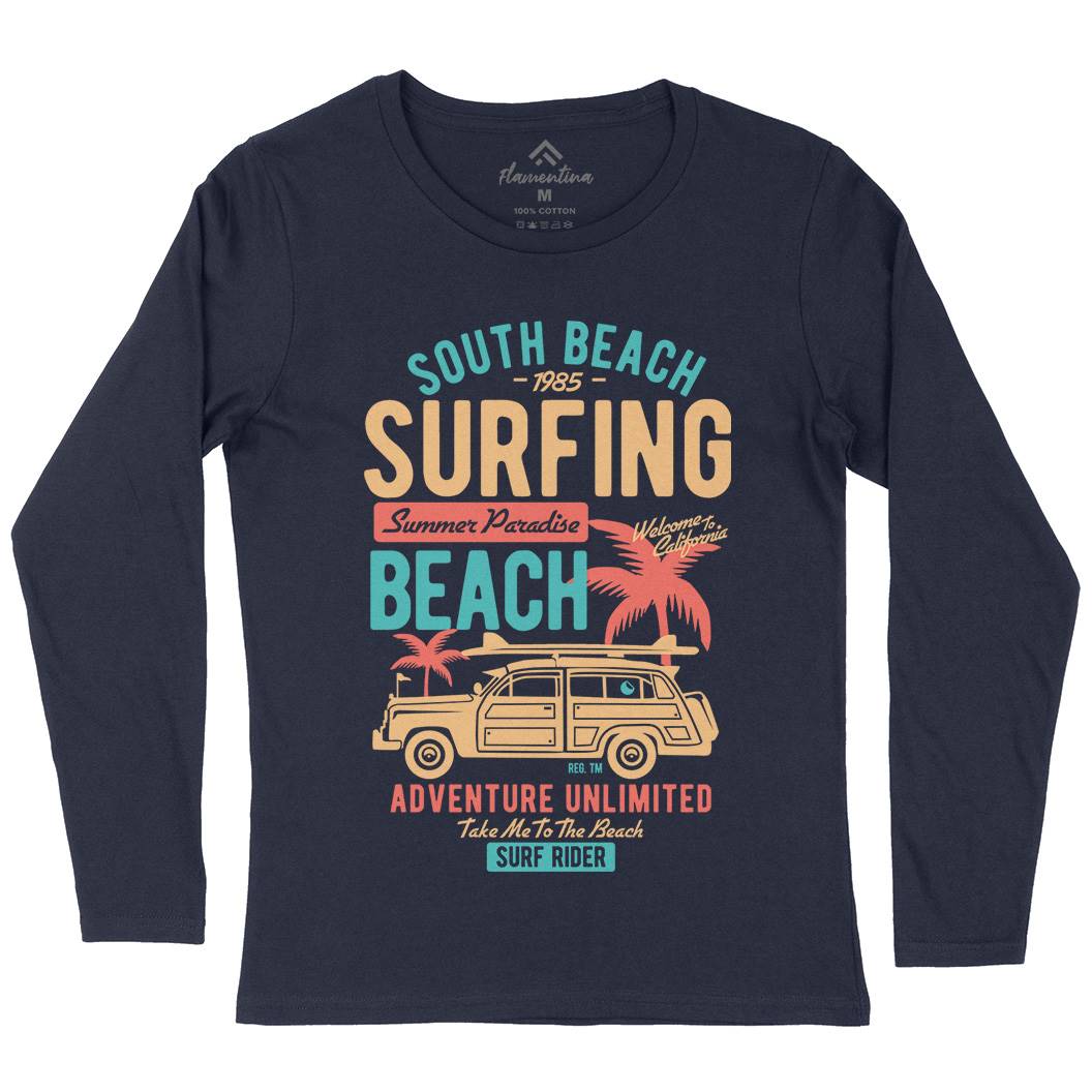 South Womens Long Sleeve T-Shirt Surf B448