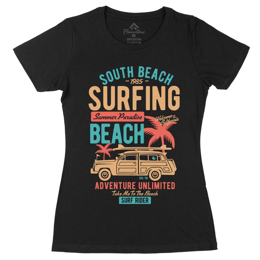 South Womens Organic Crew Neck T-Shirt Surf B448
