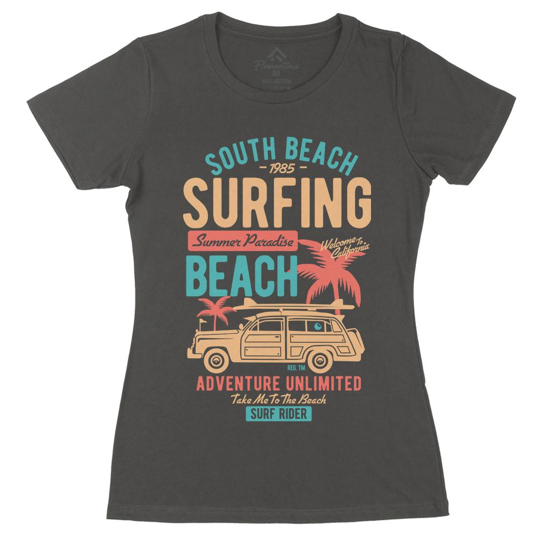 South Womens Organic Crew Neck T-Shirt Surf B448