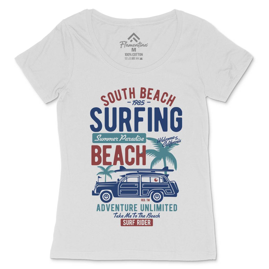 South Womens Scoop Neck T-Shirt Surf B448
