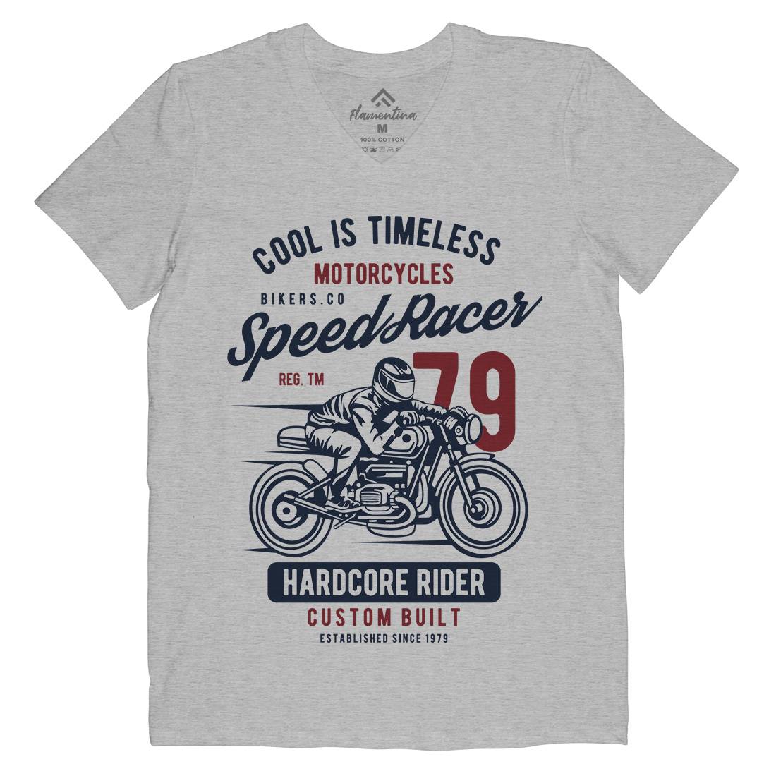 Speed Racer Mens Organic V-Neck T-Shirt Motorcycles B449