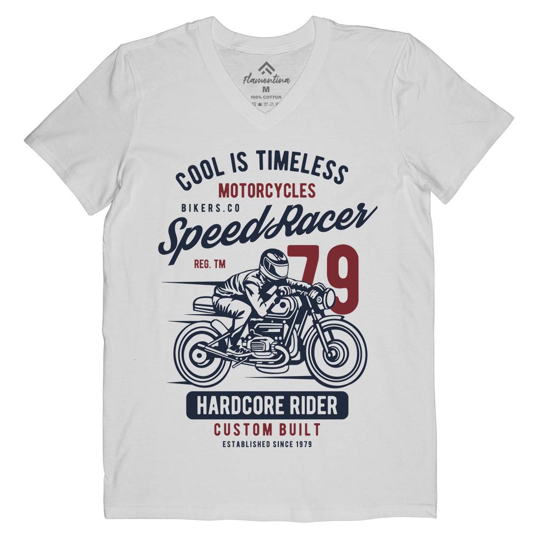 Speed Racer Mens Organic V-Neck T-Shirt Motorcycles B449