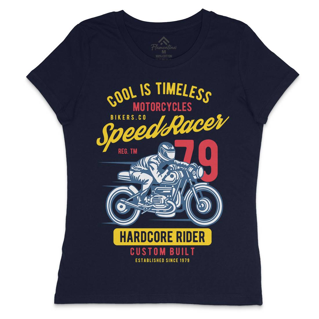 Speed Racer Womens Crew Neck T-Shirt Motorcycles B449
