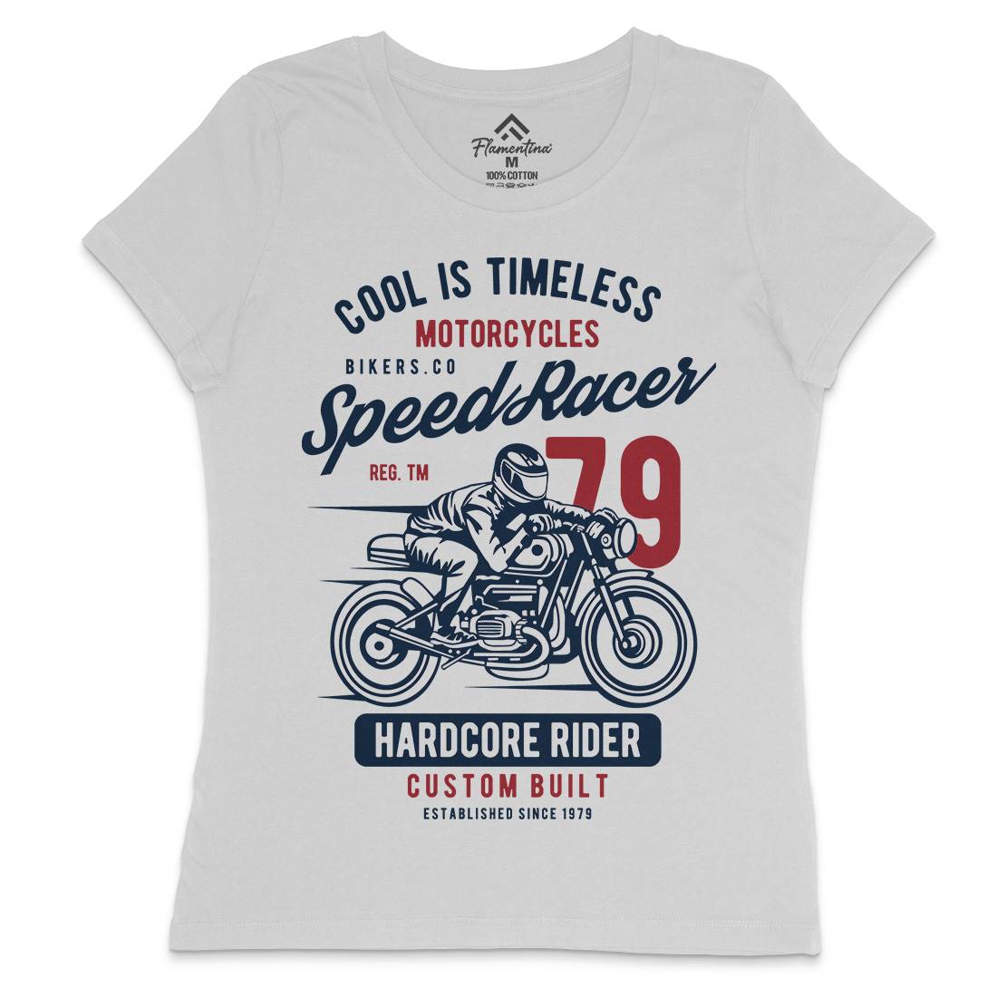 Speed Racer Womens Crew Neck T-Shirt Motorcycles B449