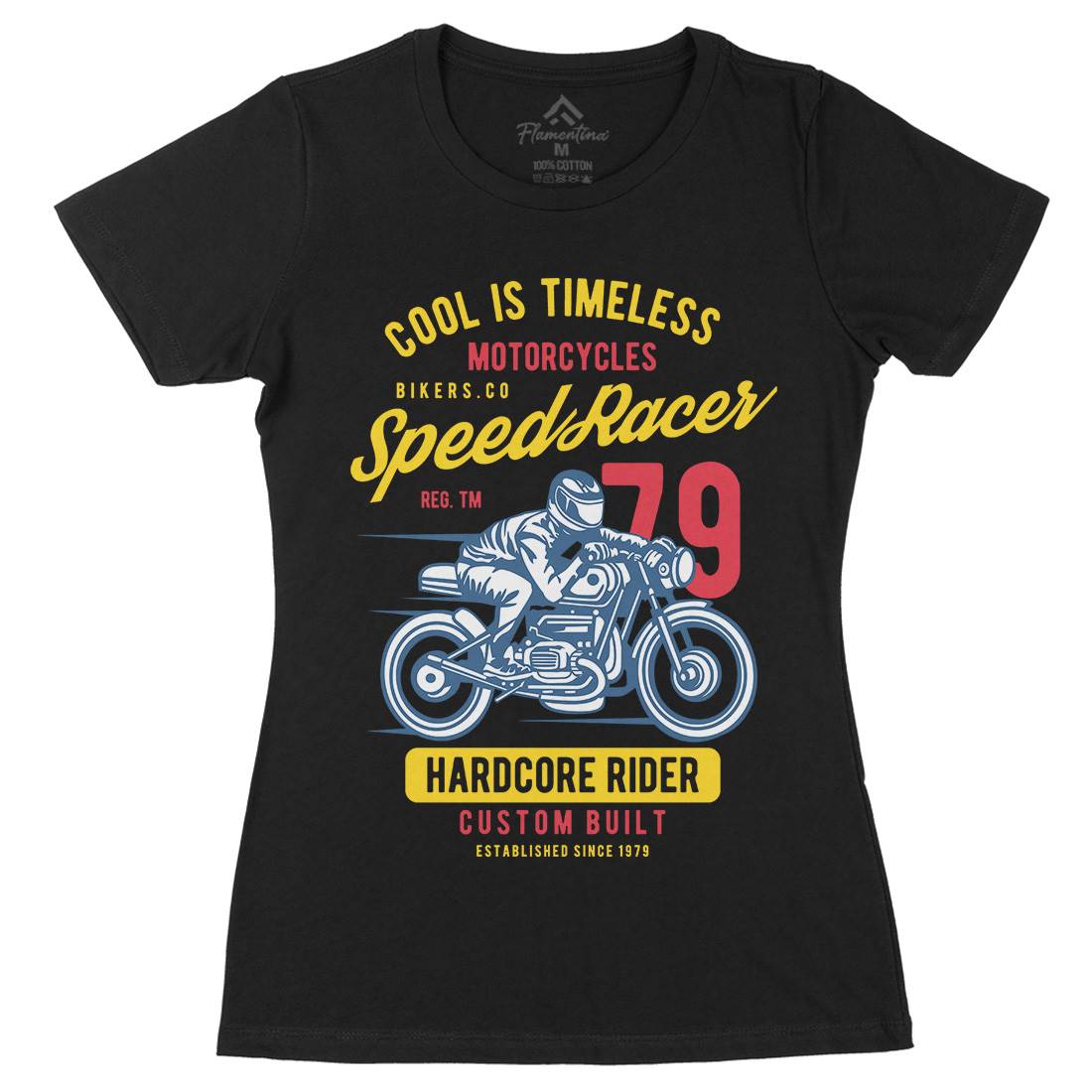 Speed Racer Womens Organic Crew Neck T-Shirt Motorcycles B449