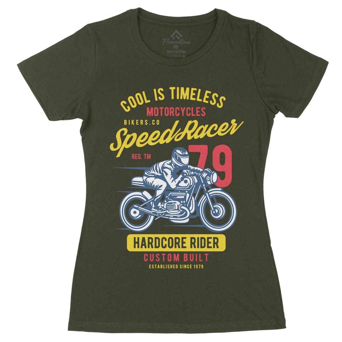 Speed Racer Womens Organic Crew Neck T-Shirt Motorcycles B449